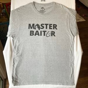 Ann Arbor Men Short Sleeve Crewneck T-shirt Size XL, Gray, Master Baiter